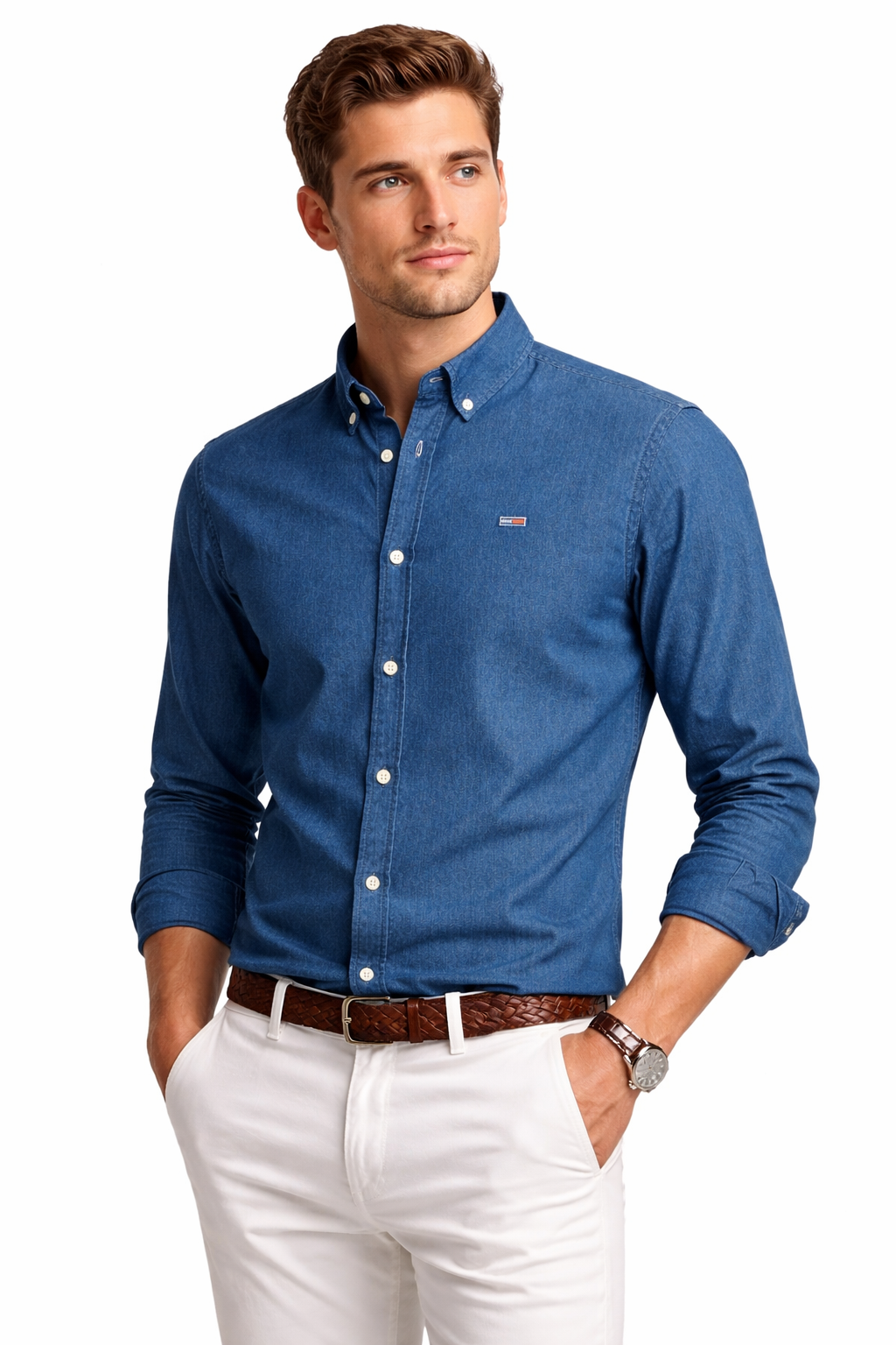 Tommy Jeans Chemise slim 100% coton - Tommy Jeans. DMODM06562 Couleur : 447 indigo