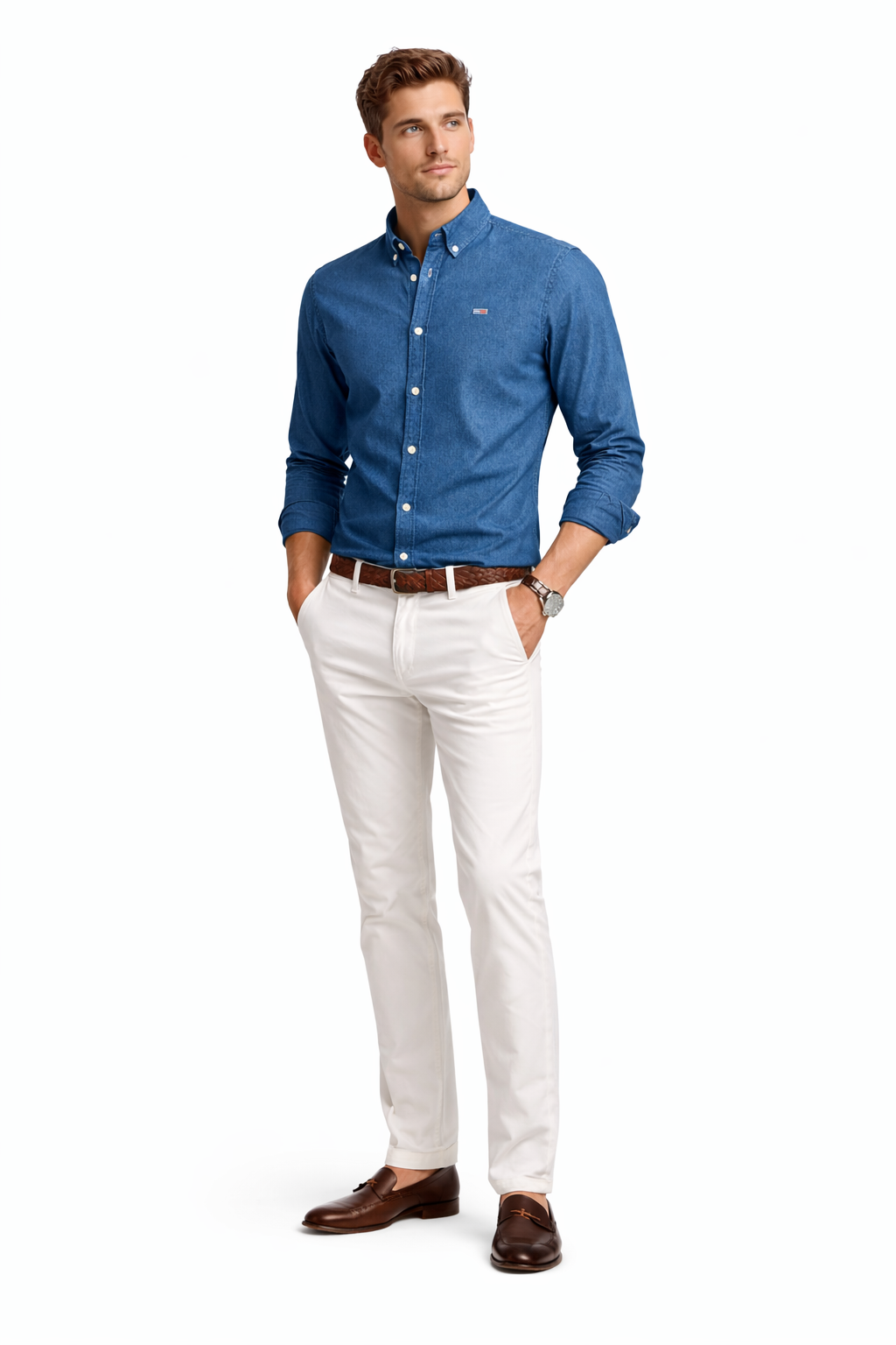 Tommy Jeans Chemise slim 100% coton - Tommy Jeans. DMODM06562 Couleur : 447 indigo