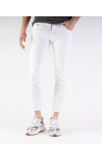 Dsquared2  Pantalon 100% coton de Dsquared2 S71LB1055 Couleur : 100 WHITE