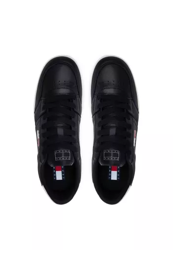 Sneakers Tommy Hilfiger 100% Cuir Pour Homme REFERENCE : EM0EM01574 Couleur : BDS Black